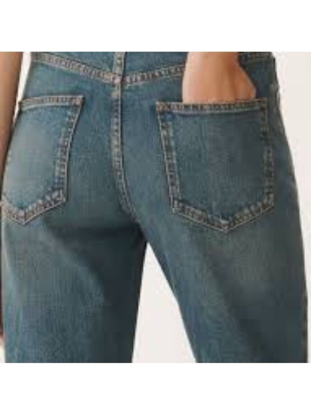 Fabiana Filippi  High Rise Straight 5 Pocket Zip Up Blue Jeans Size 8